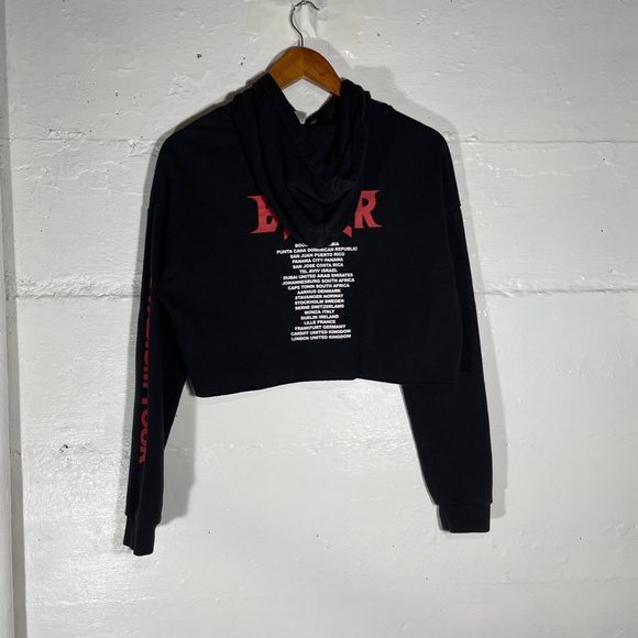 Justin Bieber Purpose Tour Cropped Hoodie H&M Divided Black Red Stadium Size S - Picture 4 of 9